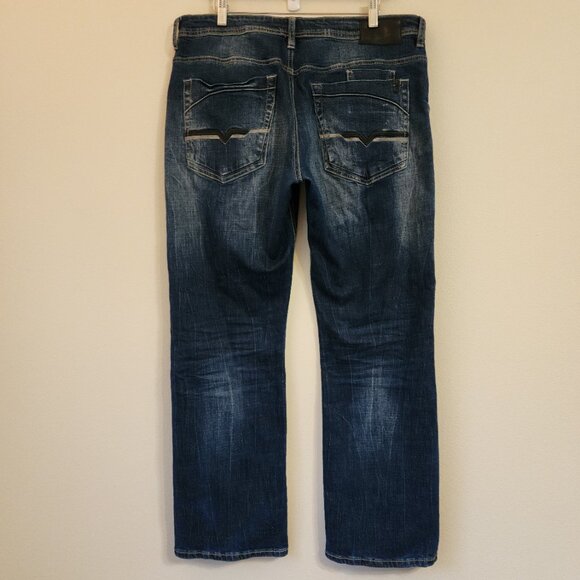 Buffalo David Lucas-x st Buckle Relaxed Straight Stretch Jeans Men 34x30 - Picture 7 of 11